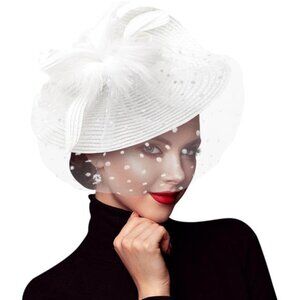 Fascinators Hat Folded Style 1: White / 7.9"